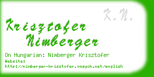 krisztofer nimberger business card